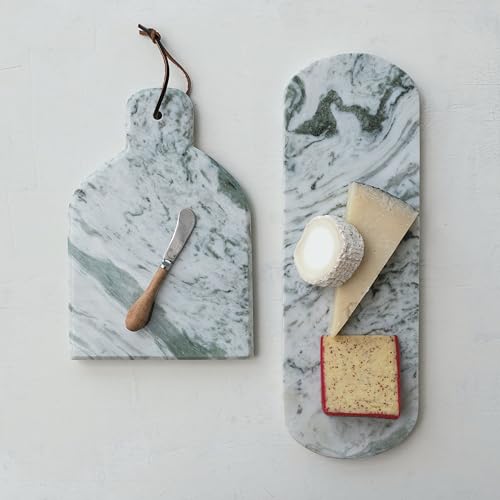 Tabla de Cortar Mármol y Madera con Cuchillo Natural y Verde miniatura 3