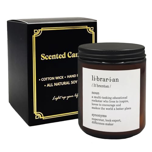 Mancheng-zi Librarian Candle, Librarian Gifts for Women, Librarian Appreciation Gifts, Library Worker Gifts, Librarian and Book Lover Gifts, School Librarian Gifts, Scented Candles for Librarians