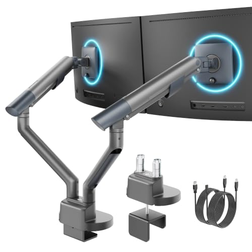 monTEK Monitor Halterung 2 Monitore für 17-40 Zoll Bildschirm, Dunkelgrau