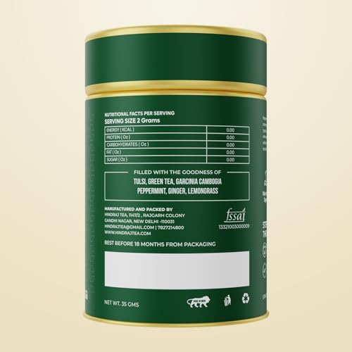 Image of Hindra Peppermint Herbal Loose Tea 35 g Organic, Digestive Aid, No Added Sugar, Stress Relieving & Rejuvenating Refreshing & Rejuvenating, Metabolism Support