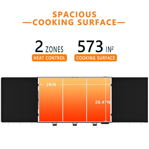 Skok Foldable Gas Griddle-28 Inch Outdoor Propane Griddle, Portable Flat Top Gas Grill -30000 Btu Propane Fuelled thumb #3