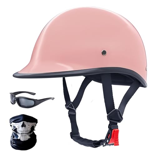 Adult Half Cap Open Face Motorcycle E-Bike Helmets -DOT Approved (Pink, L) by SanQing - Used condition - US$35.24