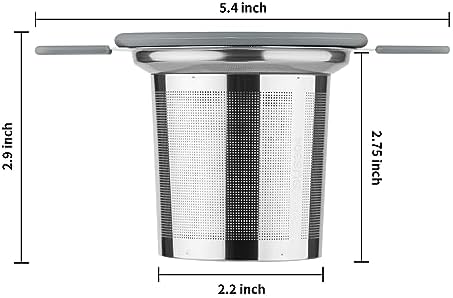 Ohtomber Tea Infuser Strainers, Stainless Steel Loose Leaf Tea Strainer Stepper with Heat Proof Double Handles, Extra Fine Mesh Ball Infusers, Diffuser Holder Filter for Mugs - Thumbnail 5