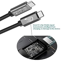 Angusplay USB C Thunderbolt 5 Kabel 1.5M, PD 240W Ladekabel 80Gbps Datenkabel, 16K/ 8K Video Display Kompatibel mit Thunderbolt 4/3, USB4/3.2/3.1 für Laptop, Smartphone, Tablet usw – Ansicht 5