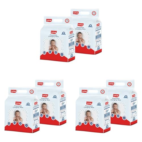 Image of LuvLap Disposable Baby Underpad Cum Changing Mats, 20 Count 60x60 CM Waterproof Pads for Baby, Breathable Underpads act as 100% Water Proof Bed Protector, Non Slip Backsheet, Hypoallergenic