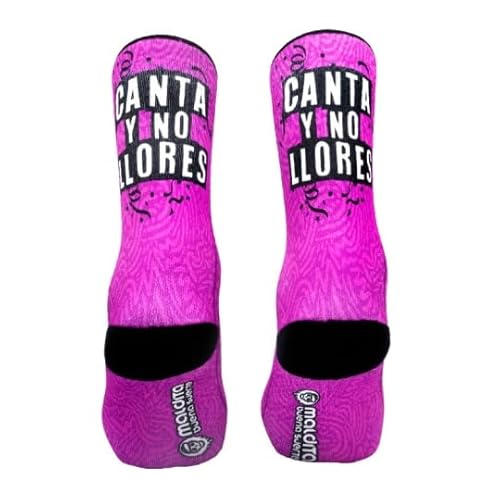 Maldita Buena Suerte CALCETINES MBS CANTA de deporte para hombre y mujer. Calcetines de Ciclismo, Running, Trail, Skate, Crossfit (Lila, 34/36)