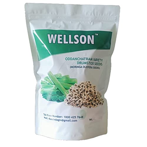 Image of WELLSON Moringa Seeds - Oddanchatram Variety Drumstick Seeds for Vegetable Plantation Seeds /Moringa Oleifera Seeds (500g) (SAIJAN KI PHALLI, SARAGAVO)