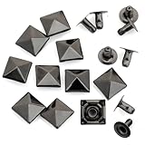 CRAFTMEMORE 100pcs Spike Rivet Pyramid Rapid Rivet Studs Glam Rock Biker Nailheads Leathercraft Decorations (10 MM, Gunmetal)