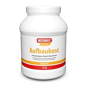 MEGAMAX Aufbaukost Neutral 1.5 kg | Ideal for strengthening and for underweight | Protein Powder for preparing a Low-Fat Carbohydrate-Protein Drink for Muscle Mass and Weight-Gainer
