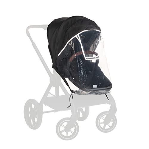 Hauck Universal Regenschutz Buggy Kinderwagen Sitz, Reflektierende Umrandung, Kontakt-Fenster, Gute Luftzirkulation, Einfache Befestigung, Kompatibel mit hauck Buggys, Transparent