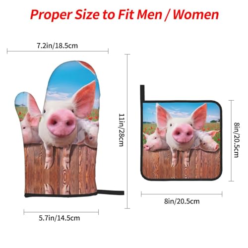 Manoplas de horno de cerdos para barbacoa y microondas: pack de 4 piezas 5