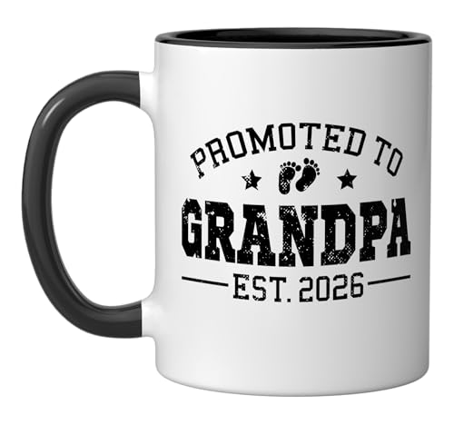 Taza de cerámica negra y blanca para abuelo 11 oz miniatura 1