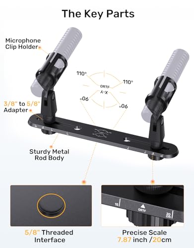 Barre de support de micro stéréo XY ORTF adaptateur filetage support microphone - 2
