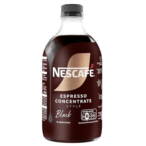 NESCAFÉ Espresso Concentrate Style Black zuckerfreies Getränkekonzentrat mit löslichem Bohnenkaffee 1er Pack (1 x 500ml) Einweg-Flasche