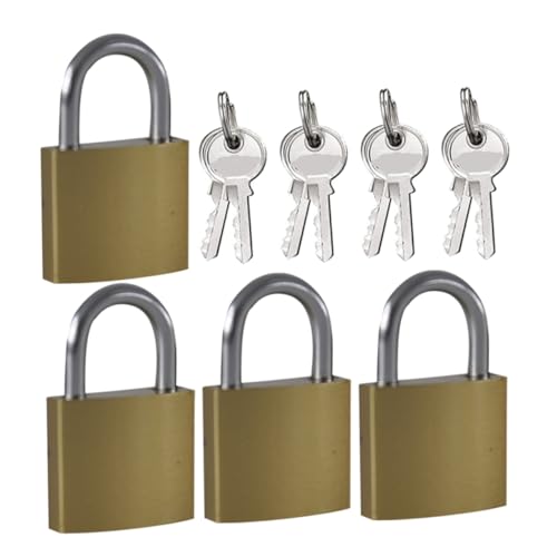 KALLORY 4Pcs Padlocks with Keys Security Locks for Locker Drawer Travel and Bike Compact Design for Versatile Use and Discreet Storage