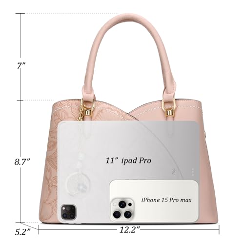 Image of KKXIU Triple Compartments Purses and Handbags for Women Fashion Ladies Satchel Shoulder Top Handle Bag
