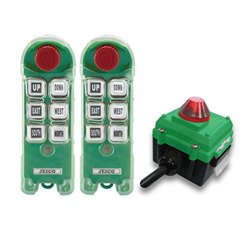 Best Cyber Deals ๐ฅ JEICO Crane Hoist Industrial Wireless Remote 6 Buttons Controller JREMO 6K (2 transmitters + 1 Receiver AC100-240V) Green Best Cyber Deals ๐ฅ JEICO Crane Hoist Industrial Wireless Remote 6 Buttons Controller JREMO 6K (2 transmitters + 1 Receiver AC100-240V) Green