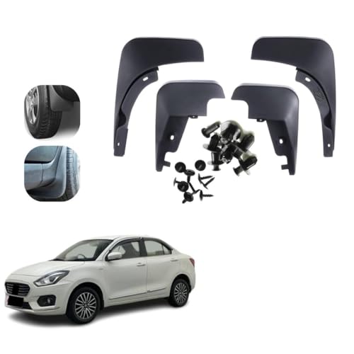 Image of KYLO MUD Flap | All-Terrain Mud Flap Set -Splash Guards for Cars and Trucks, Offering Maximum Protection from Mud, Gravel, and Water for Cleaner and Safer Rides for Swift DZIRE 3rd Gen (2017-2023)