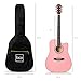Best Choice Products 41in Beginner Acoustic Guitar Full Size All Wood Cutaway Guitar Starter Set w/Case, Strap, Capo, Strings, Picks - Pink