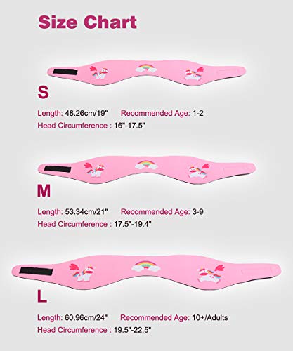 MoKo Zwemhoofdband, neopreen zwemband, oorband, waterdichte hoofdband, haarband met hoge elasticiteit en klittenbandsluiting, oorbescherming, band voor kinderen en volwassenen vanaf 10 jaar, maat L - roze - Image 5