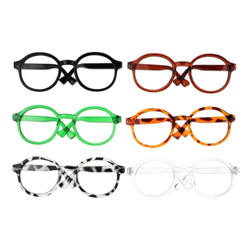 ifundom Mini Gafas De Plástico para Muñecas Juego De 6 Piezas Accesorios De Decoración Compactos Y Livianos para Vestir Muñecos DIY