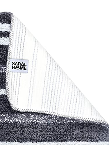 SARAL-HOME-EASY-LIVING-Saral-Home-Microfiber-Striped-Anti-Skid-Set-Of-2-Bathmats-Black35X50-Cm SARAL HOME EASY LIVING Saral Home Microfiber Striped Anti Skid Set Of 2 Bathmats (Black,35X50 Cm)
