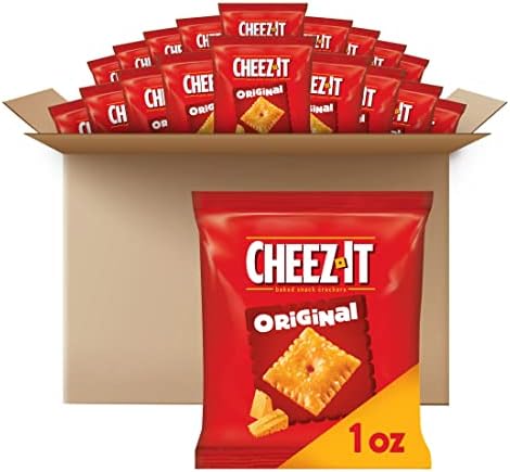 Cheez-It Cheese Crackers, Baked Snack Crackers, Office and Kids Snacks, Original, 40oz Case (40 Pouches)