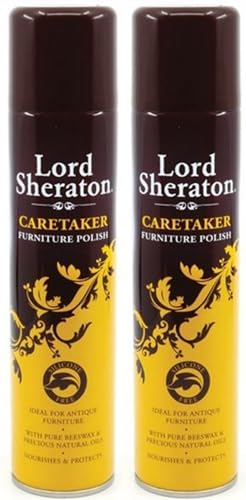 Lord Sheraton Caretaker Furniture Polish Aerosol Nourishes & Protects 300ml x2