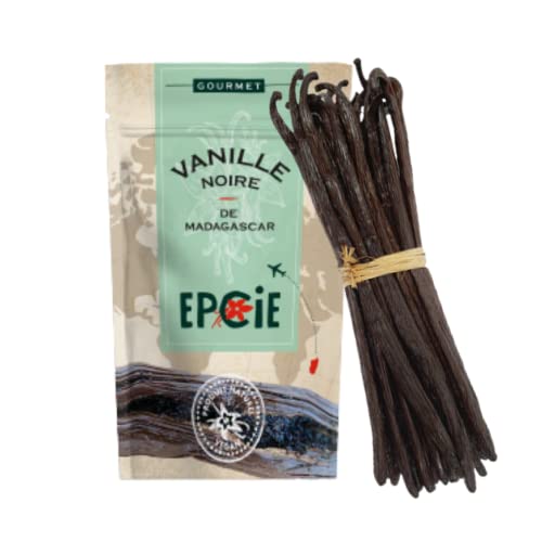 10 gousses vanille madagascar sachet zip Gousse intense bourbon noire gourmet haute qualité fraiche entière non fendue taille 15-17 cm ingredients patisserie idee cadeau premium