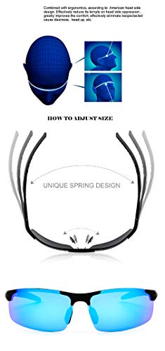 Image of RONSOU Mens Sunglasses Polarized Sport UV Protection Ultralight Al Mg Sunglasses for Men Fishing Driving Golf