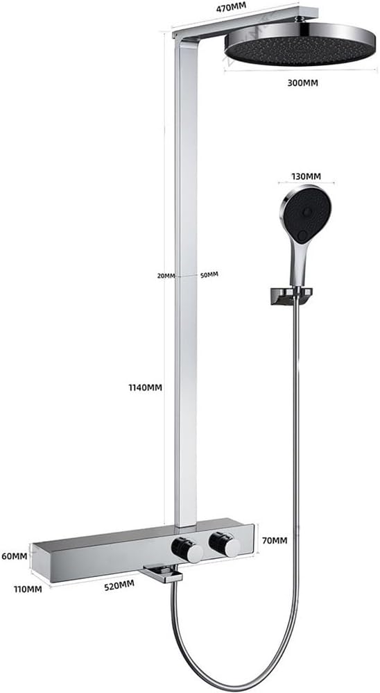 Gray Smart Constant Temperature Shower Large Set Bathroom Supercharged