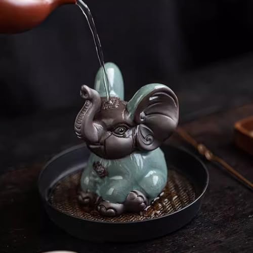 Elefante de cerámica para té: mascota de té creativa para decoración de escritorio 5