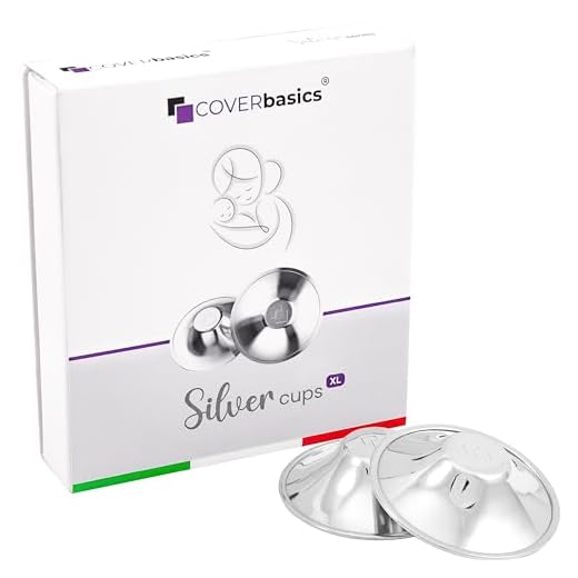 COVERbasics Zilveren tepelbeschermers (SilverCups) tepelhoedjes voor het voorkomen en behandelen van tepelkloven tijdens het geven van borstvoeding (XL)
