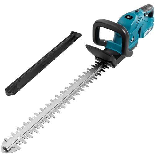 58cm Akku Heckenschere für Makita-18V Akkus Akku-Strauchschere mit Bürstenloser Motor 180 Drehbarer Griff Batterieanzeige 17 mm Zahnabstand (Ohne Akku)