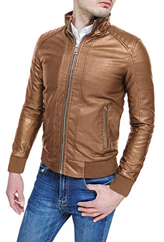 Evoga Giubbotto giacca uomo casual nero slim fit