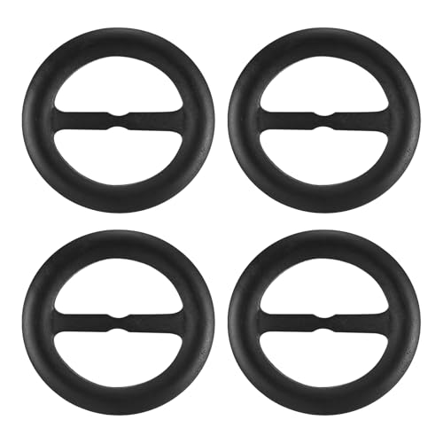 Image of uxcell 4 Pcs T-Shirt Clips, 80mm Wood Scarf Ring Clip Round Tie Circle Clip Buckle Fashion Clothes Corner Knotted Button for Women's Silk Clothing Decoration, Black