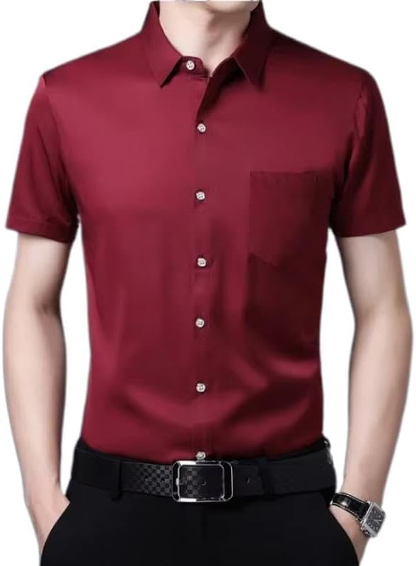 Mens T-Shirts Business Casual Short Sleeve Shirt Versatile Top