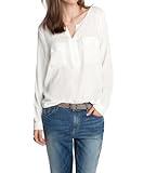  edc by ESPRIT Damen Bluse 014CC1F024, Gr. 42 (XL), Weiß (128 Broken White)