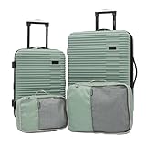 kensie Women's Hillsboro Luggage & Travel Bags, Green Granite, 4 Piece Set