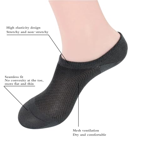 12 Pairs Men Short Socks,No Show Socks Men，viscose fiber Thin Low Cut Socks3