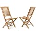 Produktbild Divero 2er Set Klappstühle Hantown Teak Holz Gartenstuhl massiv verstärkt klappbar 42 x 98 x 43 cm