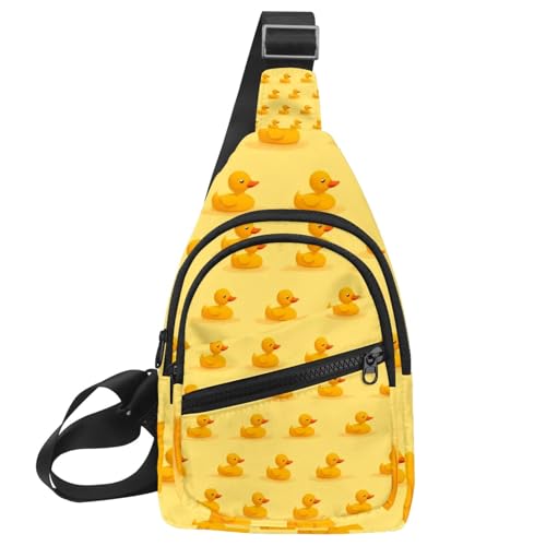Sac à dos à bandoulière jaune canards réglable pour le sport et le voyage