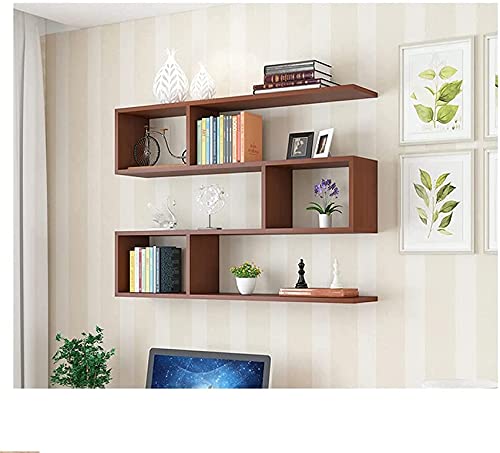 Étagère murale en bois massif marron grand format pour optimiser vos rangements - 2
