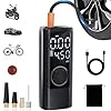 4-in-1 Portable Digital Tire Inflator Air Compressor, Fast Inflation Air Pump with LED Display, Power Bank Function, Emergency Light, USB Charging