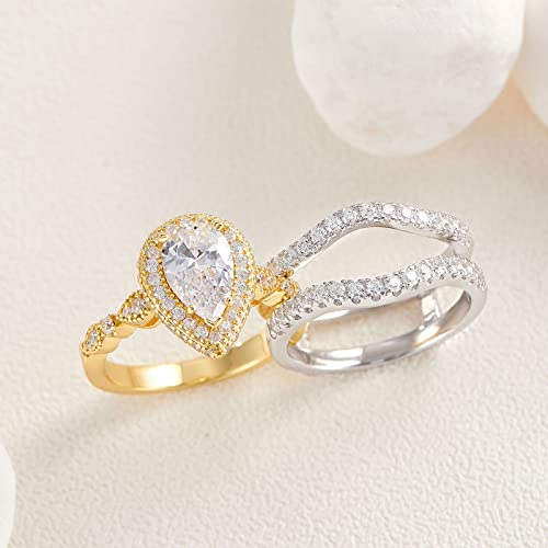Image of Newshe Jewellery Wedding Rings for Women Bridal Sets Engagement Ring