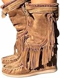 Mvzylepsis Fringe Knee High Boots for Women Winter Faux...