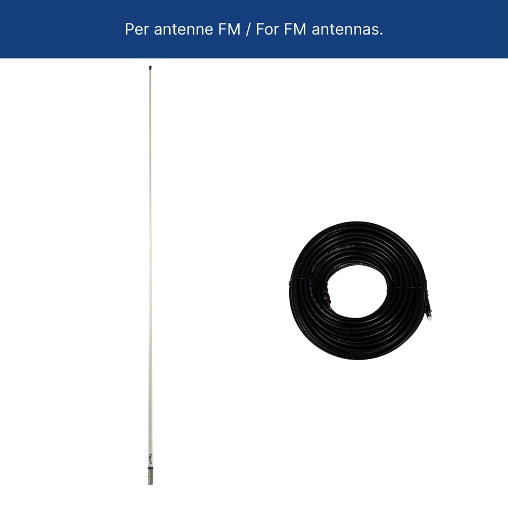 Glomex – Cavo Coassiale RG-62 Bassa Perdita 18m (93 Ohm), Modello RA360/18 – Connettori FME/Motorola Pre-Installati, Fast Fitting, Per Antenne FM Glomeasy, Per barche a vela, motore, gommoni, yacht