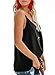 BLENCOT Button Down Tank Tops for Women Casual Summer Tops V Neck Loose Fit Flowy Sleeveless Shirts and Blouses Black M
