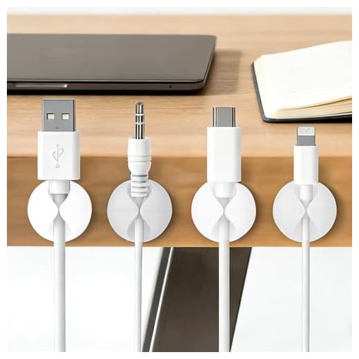 10PCS Cord Holder Cable Clips, Adhesive Cord Organizer Charger Holder Wire Management Keeper for Nightstand, Car Phone(White)