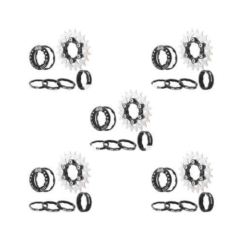 5のセットシングルスピードカセットセット スプロケット バイクアダプター ハブリフィットパーツ ブラック